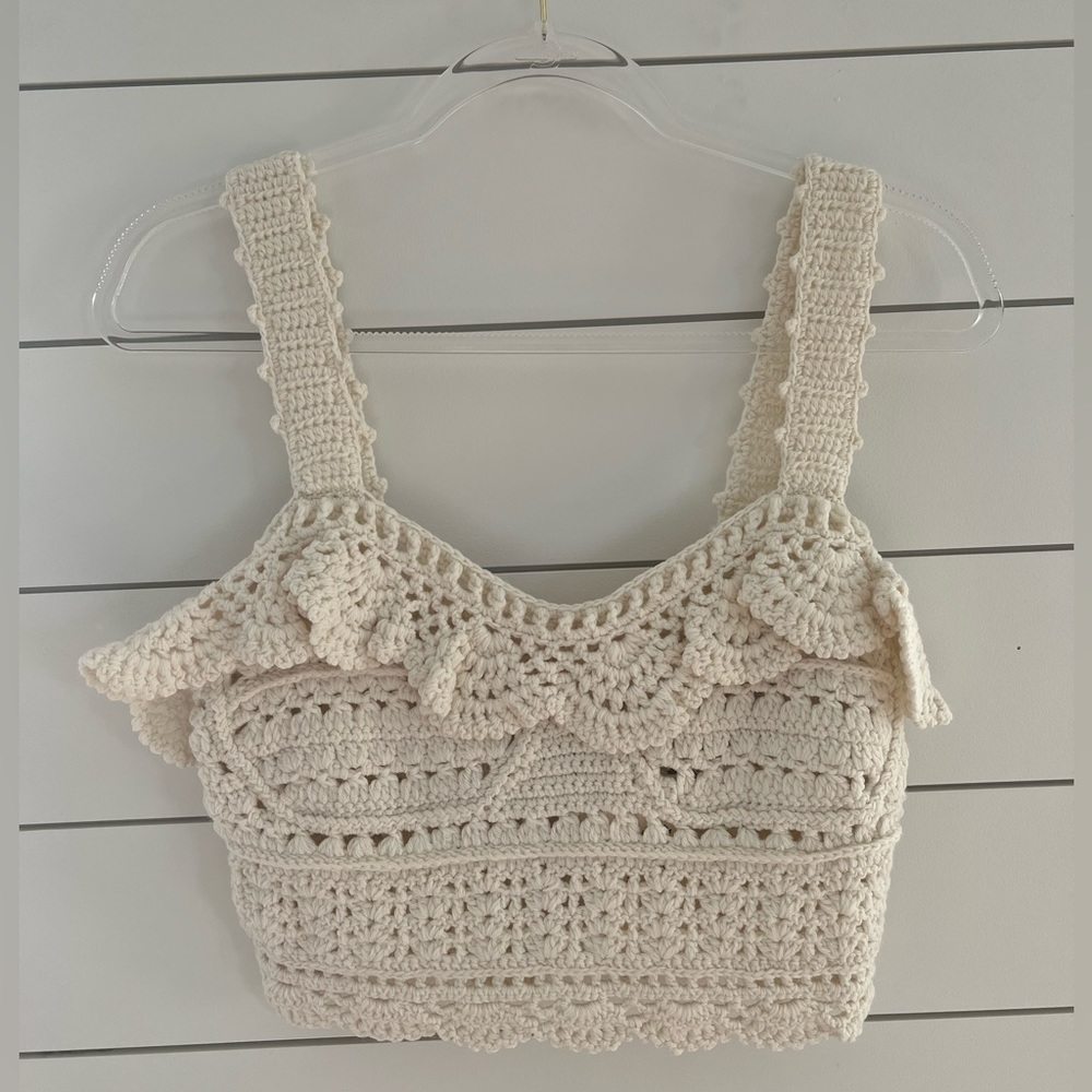 Sea knitted crop top